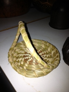 This basket was actually woven by my seven-year-old niece. 